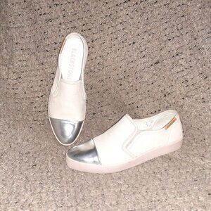 BLACKSTONE-NL47-Slip-On Rose Dust Nubuck/Silver Patent Leather Sneaker-Sz 37-EX